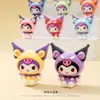 Dibujo Animado Sanrio Pequeño Demonio Kuromi Figura Linda Adorno para Coche Escritorio Accesorios para Transmisión en Vivo Caja Ciega Venta al por Mayor