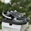 Tênis Air Force One Transfronteiriço Cc X Af1 Colaboração Couro Patente Baixo Versátil Calçados Casuais Bordado Unissex Calçados Esportivos
