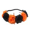 Popular Coroa de Guirlanda Colorida Europeia e Americana 6 Rosas Simuladas Tiara de Flores Colorida Arco-Íris Acessórios de Cabelo de Halloween para Mulheres