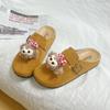 Lindas Chanclas Casuales de Dibujos Animados para Niñas Birkenstock Otoño e Invierno Shirley Rose Retro Calzado de Exterior Planos Chanclas de Punta Media