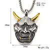 Haiteng joyería tendencia transfronteriza europea y americana comercio exterior personalidad máscara Cabeza de Fantasma con ángulo hombres colgante de acero inoxidable venta al por mayor