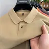 Fábrica Original 100% Algodão Polo Verão Meia-Manga para Meia-Idade Novas Camisetas Casuais Masculinas com Gola e Cor Lisa