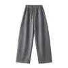 Pantalones Curvos de Arco Micro de Nuevo Estilo Yuyue, Pantalones Largos Cálidos Adelgazantes de Corte Holgado de Seda, Pantalones Casuales Elásticos de Cintura que No se Caen para Mujer
