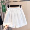 Foto Real de Shorts Prontos de Renda Francesa de Cintura Alta Slim com Barra Larga para Mulheres, Tamanho Grande Solto Novo Estilo de Verão para Pessoas Baixas
