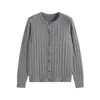 Jaqueta Cardigan Dalang Source Sweater Factory Nova Outono e Inverno Vintage Manga Longa Gola Redonda Trançada para Mulheres