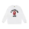 Outono e inverno estilo japonês marca da moda estampa de desenho animado cabeça de macaco unissex jovem moletom de gola redonda folgado atacado e dropshipping