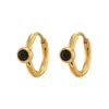 Moda Ins Europea y Americana Simple Joyería de Pendientes de Lujo Ligero para Mujer Acero Inoxidable Nicho Chapado en Oro de 18K Círculo Circona Aro Pequeño