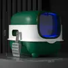 Caixa de areia para gatos com desodorização e esterilização UV, vaso sanitário para gatos fechado extra grande, suprimentos para animais de estimação destacáveis para gatos, tamanho grande
