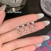 Pendientes de Tachuela de Estrella de Cuatro Puntas Brillante con Colgante de Cruz de Circonita Acero de Titanio Médico Versátil Estrella Pendiente para Cartílago Auricular Accesorios para Mujeres