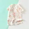 Mameluco de Verano para Bebé de Manga Corta, Delgado, Algodón Puro, Sin Huesos, Transpirable, Ropa Unisex para Bebé, Mameluco para Recién Nacido
