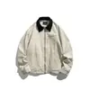 Yidao Roupas Vintage 2026 Outono Novo Retrô Americano Modelagem Solta Color Block Gola Reversível Jaqueta de Trabalho Detroit para Homens