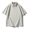 Camisa Polo de Verano Nueva de Manga Corta Estilo Universitario Antibacterial para Hombre Enbu Solapa Simple Top Juvenil Camiseta