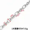 Aço inoxidável 3:1 Corrente de Metal Cruzada em Forma de O Corrente Hip-Hop Corrente de Moda Versátil Colar Pulseira DIY Corrente de Joia em Aço Titânio