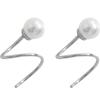 Aretes Simples de Perlas Diseño Espiral Creativo Aretes Dobles Giratorios Distintivos Estilo Coreano Aretes Diarios Combinables para Mujer