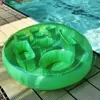 Portavasos Inflable de PVC para Bebidas Transfronterizo, Barra de Hielo y Agua Inflable, Bandeja de Hielo de Autoservicio, Portavasos Flotante para Piscina de Fiesta de Nueve Agujeros