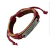 Pulsera de cuero con letra de marca de aleación Pulsera punk europea y americana pulsera de cuerda de cáñamo tejida a mano al por mayor