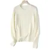 Passeios de Yunrou: Suéter Vintage de Lã 100% Australiana com Tranças Estilo Miu Doce, Suéter Simples e Versátil com Gola Redonda