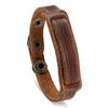 Pulsera de cuero genuino estilo punk con hebilla para hombre, joyería de comercio exterior transfronterizo europeo y americano, estilo retro, de piel de vaca