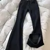 Calça Jeans Reta Azul Retro Grossa com Forro de Lã Feminina Inverno Plus Size Menina Gordinha Cintura Alta Cobrindo o Quadril Calças Elásticas