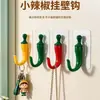 Gancho para Ropa Creativo con Forma de Chile Montaje en Pared Agujero Colgador de Llaves Detrás de la Puerta Perchero para Recibidor Montaje en Pared