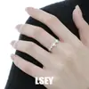 0063 Personalidad de Nicho Estilo Ins Minimalista Gama Alta Versátil Piedra Artificial Plata de Ley S925 Anillo Ajustable para Mujer