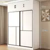 Armario Sencillo con Puertas Correderas para Uso Doméstico en Dormitorio, Apartamento Pequeño, Modelo Nuevo 2026, Armario de Almacenamiento con Puertas Correderas para Vivienda de Alquiler