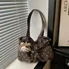 Bolso de hombro tipo tote de lunares estilo coreano 202 nuevo, 6 pliegues, tela suave, gran capacidad, para estudiantes y personas que van al trabajo
