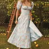 Vestido Nuevo Estilo Otoño 2026 Estilo Europeo y Americano Comercio Transfronterizo Ropa para Mujer Dropshipping Estilo Casual de Vacaciones Vestido Largo Estampado