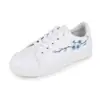 Tênis Branco Bordado para Mulheres, Versátil para Primavera e Outono, Novos Sapatos Casuais Esportivos de Corte Baixo para Estudantes, Sapatos Individuais Femininos Estilo Harajuku