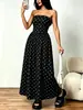Vestido Sexy de Rayas Bloque de Color sin Tirantes para Mujer, Nuevo Estilo de Alta Gama para Verano, Elegante Vestido Largo de Cintura Alta Adelgazante