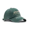 Boné de Baseball Casual com Proteção Solar, Estilo de Rua Tendência Outono/Primavera para Casais, Algodão Lavado Desbotado, Bordado de Letras, Top Macio, Retrô
