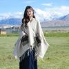 Novo Estilo Xinjian Xizang Manto Xale com Bolso de Aba Calças Tricô Yunnan Foto Viagem Outer Franja Xale Quente para Mulheres