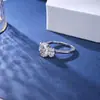 Anillo de Plata de Ley S925 con Forma de Huevo y Tres Diamantes para Mujer Estilo Coreano Moda Estilo Ins Joyería de Diamante de Alto Carbono Venta en Vivo