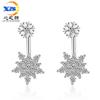 Coreia do Sul Joias Doce Fofo Brincos de Diamante Floco de Neve Brincos Pendurados Atrás da Orelha Joias Brincos Brincos