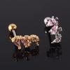 Pendientes de Zirconia Incrustada en Cobre 20g Dientes Exteriores Estrella de Mar Cangrejo Animal Personalizado Clavo para Cartílago de la Oreja Varilla Fina de Acero Inoxidable Pendientes Roscados