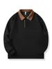 Ropa de Hombre Fengshe / Nueva Camisa Polo de Media Cremallera para Hombre Primavera y Otoño 2026, Top de Manga Larga con Cuello Campana para Hombre, Sudadera Gruesa para Hombre