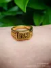 Anel Masculino Clássico Banhado a Ouro Anel Masculino Sorte Banhado a Ouro Joia de Mão Joias Fabricante Acessórios Atacado