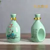 Jingdezhen Cerámica para el Hogar Botella de Vino Olla de Vino 0.5kg Botella de Vino Vacía Antigua Chinoiserie Creativa Olla de Vino Blanco Sellada Lata de Vino