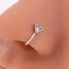 Joyería de Nariz en Forma de U de Moda Personalidad Transfronteriza Triángulo Geométrico Pinza de Nariz sin Perforación Stud de Nariz Elegante Versátil sin Perforación con Pedrería
