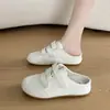 Pantuflas de Velcros Envolventes para Mujer 2026 Verano Nuevas para Estudiantes Suela Gruesa Zapatos Perezosos Slip-On Casuales Versátiles Medias Pantuflas