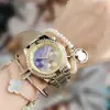 Reloj de Tres Ojos y Seis Manecillas Incrustado de Diamantes, Reloj Deportivo de Moda para Mujer, Diamante Degradado Multicolor, Reloj de Cuarzo Personalizado con Movimiento 68
