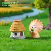 Figurillas en miniatura de la cultura Liangzhu, accesorios de decoración DIY para casitas de muñecas con tejado de paja, pequeños adornos de resina