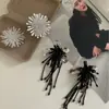 Diseño de Nicho Sentido Nuevo Estilo Pendientes Lujo Ligero Nicho Distintivo Flor Borla Negra Pendientes Pendientes