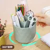 Huisi Suporte Giratório para Canetas de Mesa de Escritório Caixa de Armazenamento de Papelaria de Grande Capacidade para Estudantes Porta-Canetas para Armazenamento de Pincéis de Maquiagem e Canetas de Sobrancelha