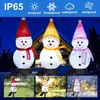 Luzes de corredor de Natal de boneco de neve solar, luzes de boneco de neve com estacas à prova d'água para exterior, rua de jardim pátio parque st