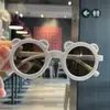 Gafas de sol infantiles de oso dibujos animados orejas pequeñas esmeriladas montura redonda gafas de sol para bebé gafas UV protección solar