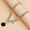 Europa y Estados Unidos joyería transfronteriza ins cadena de metal de aluminio cadena de moda cool colgante de fritilaria negra collar cadena de suéter para mujer alto sentido