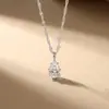 Pingente de diamante retangular em formato de gota d'água em prata de lei S925 para mulheres, corrente de clavícula de luxo leve e de alta qualidade, colar versátil e requintado para presente