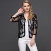 Cárdigan de encaje de verano 2026 para mujer, estilo fino, corte ajustado europeo y americano, casual simple, camisa ligeramente transparente para protección solar, mangas de tres cuartos, Amazon