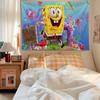 Bob Esponja Calamardo Paño de Fondo Lindo Divertido Tapiz Habitación Dormitorio Sofá Colgante de Pared Fondo Decorativo Paño de Pared